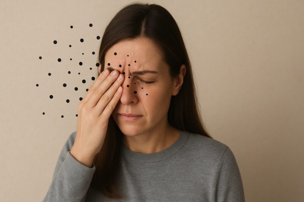Schwarze Punkte vor den Augen durch Stress verstehen Schwarze Punkte vor Augen - das sind die Gründe
